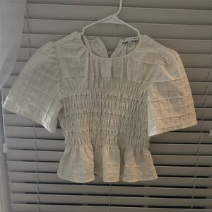 Zara Cream Smocked Blouse